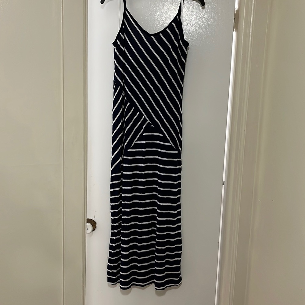 Navy & White Striped Dress.